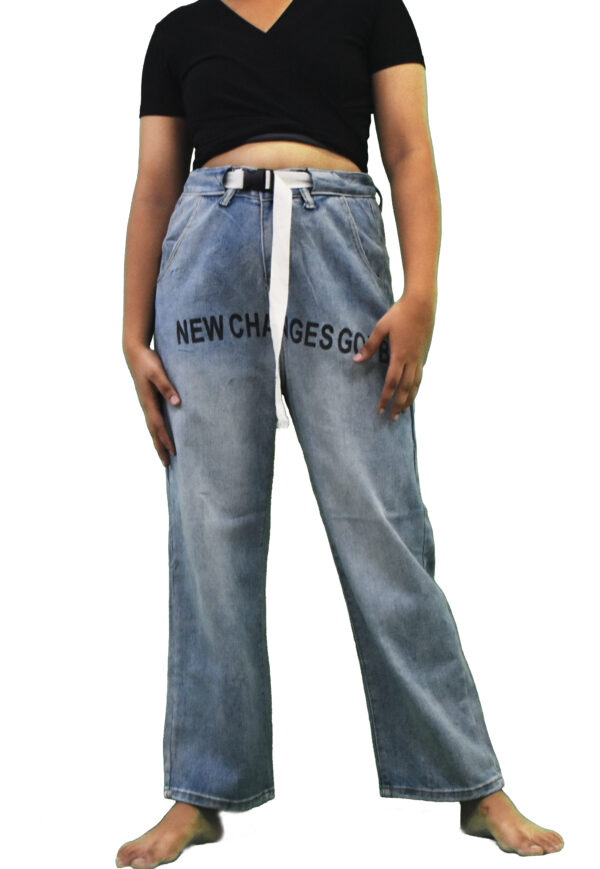 Belt Flared Jeans - Image 2