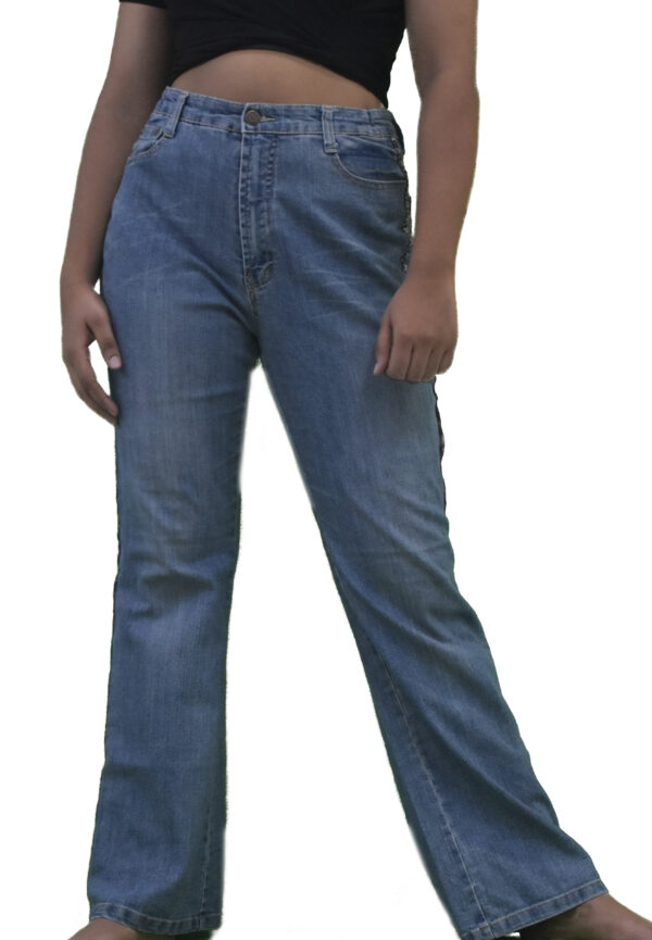 pattern flared jean