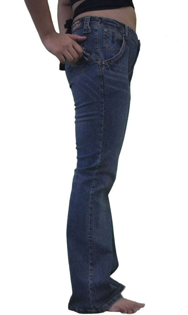 Dark Blue Flared Jeans - Image 2