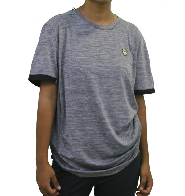 Sleek Heather Grey Sports Tee - Image 3