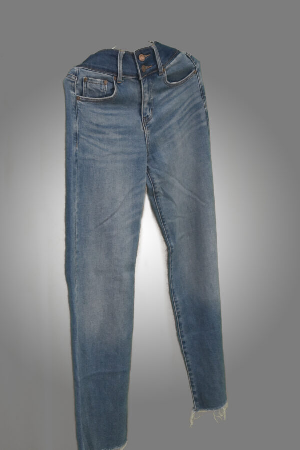 Light Blue Double-Button Wide Jeans