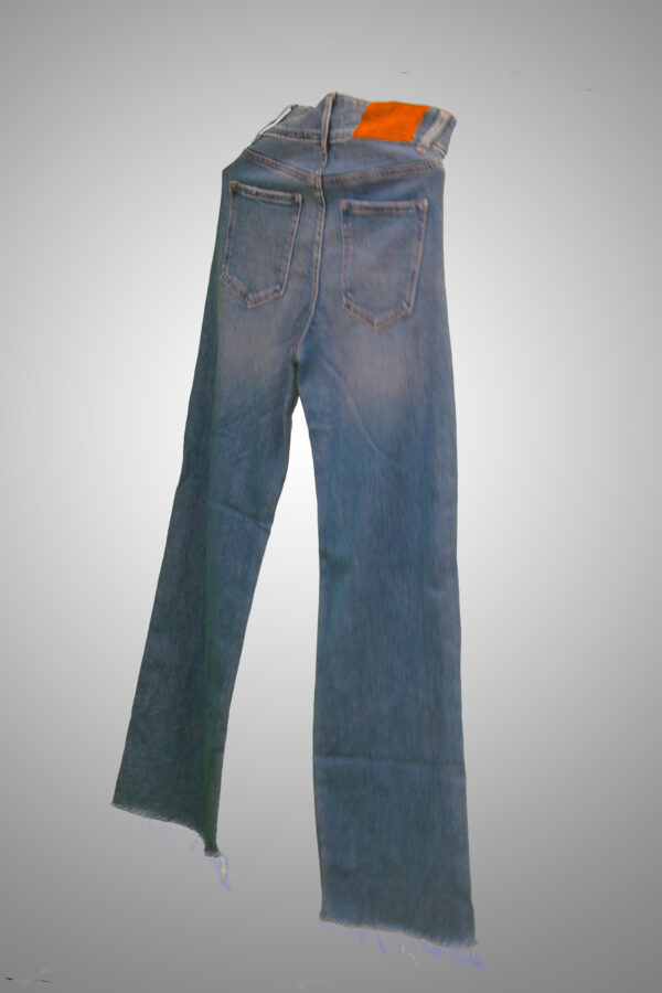 Light Blue Double-Button Wide Jeans