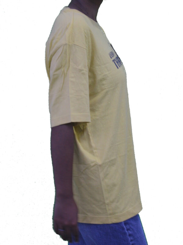 Yellow Oversized Graphic T-Shirt - "Denim Therapy" - Image 2